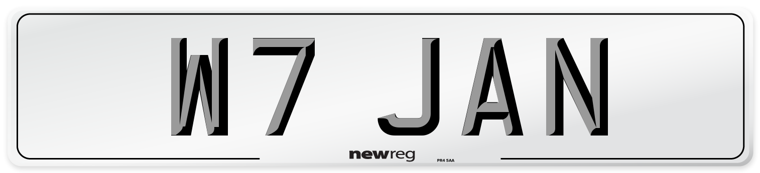 W7 JAN Number Plate from New Reg